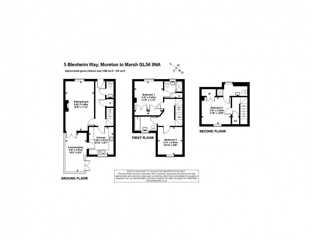 Floorplan for Blenheim Way, Moreton-in-marsh, Gloucestershire, GL56