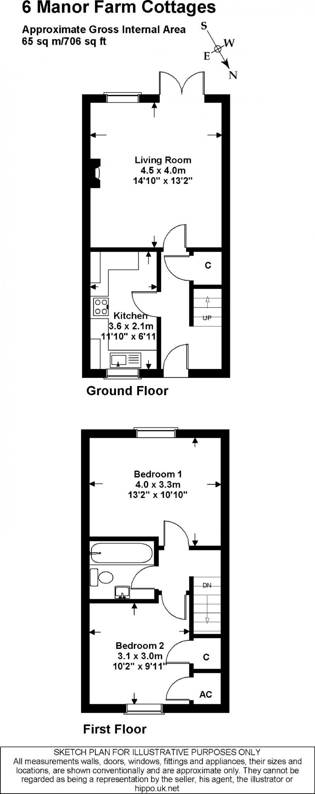 Floorplan for Manor Farm Cottages, Stretton-on-Fosse, Gloucestershire. GL56 9SB