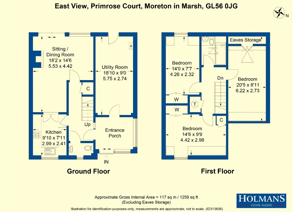 Floorplan for Primrose Court, Moreton-in-Marsh, Gloucestershire. GL56 0JG