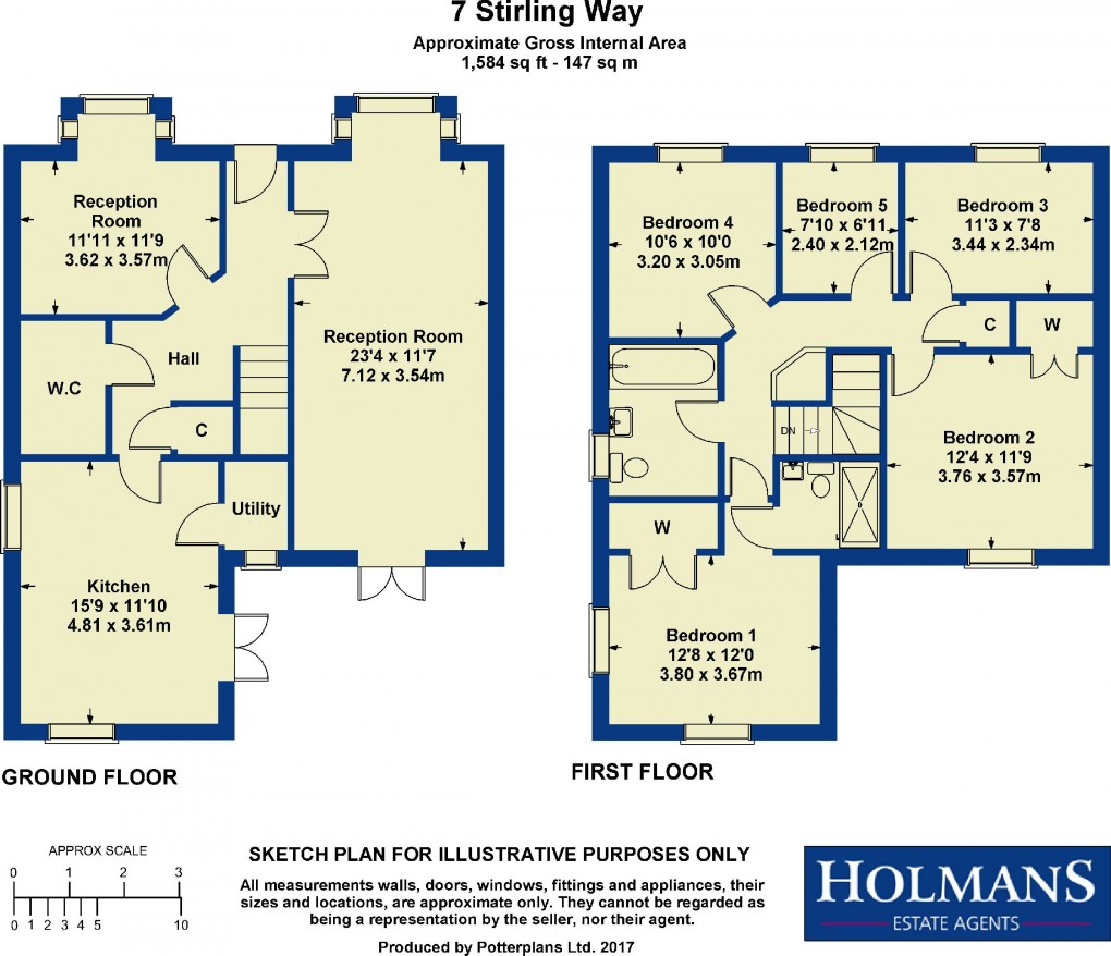 Floorplan for Stirling Way, Moreton-in-Marsh, Gloucestershire. GL56 0GS