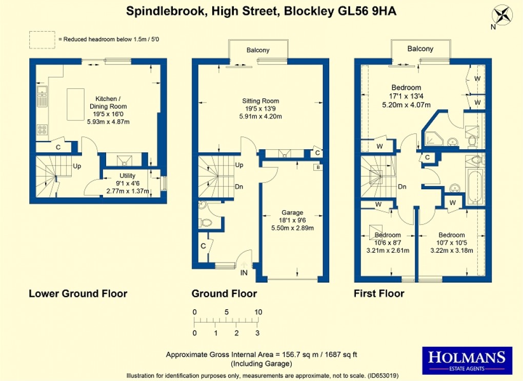 Floorplan for High Street, Blockley, Moreton-in-Marsh, Gloucestershire. GL56 9HA