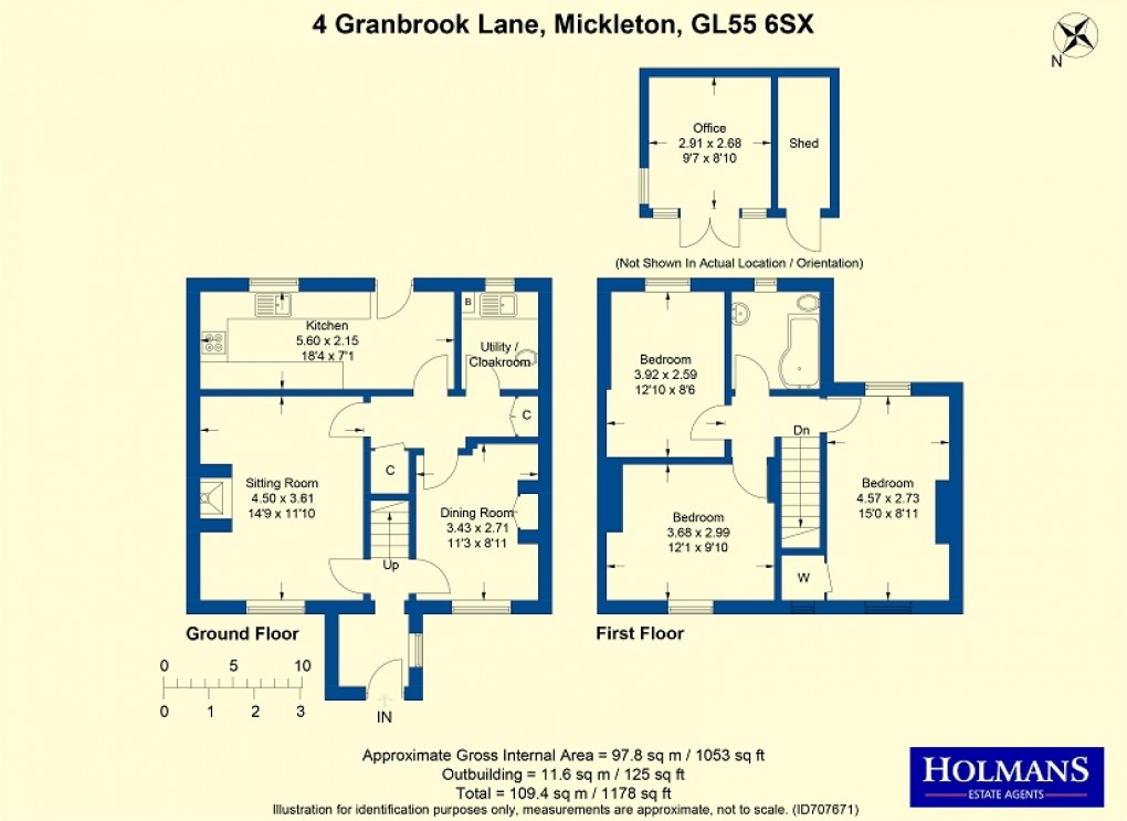 Floorplan for Granbrook Lane, Mickleton, Chipping Campden, Gloucestershire. GL55 6SX