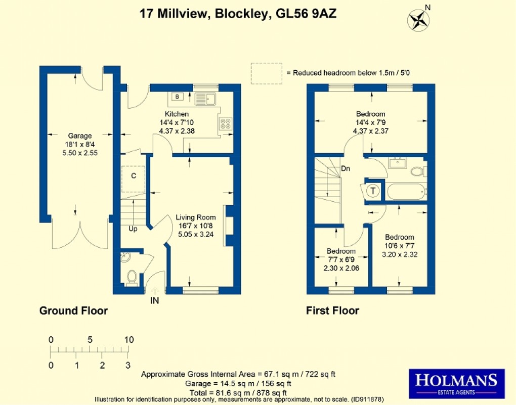 Floorplan for 17 Millview, Blockley Court, Blockley, Moreton-in-Marsh, Gloucestershire. GL56 9AZ