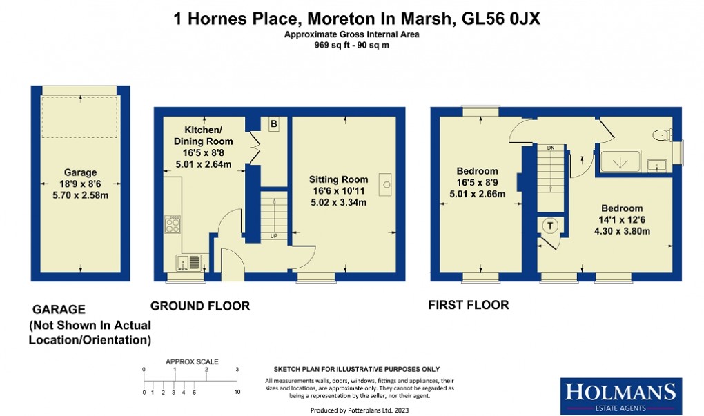 Floorplan for 1 Hornes Place, Moreton-in-Marsh, Gloucestershire. GL56 0JX