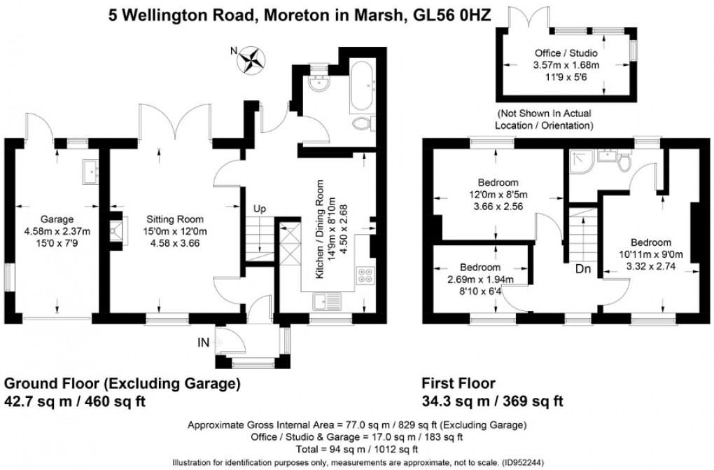 Floorplan for Wellington Road, Moreton-in-Marsh, Gloucestershire. GL56 0HZ