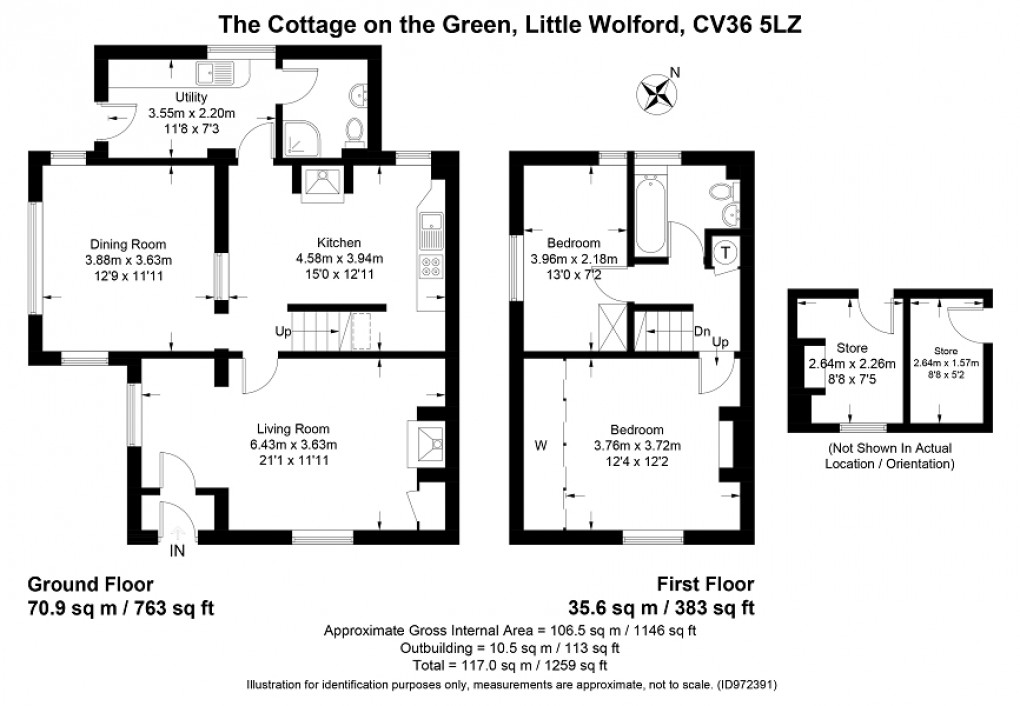 Floorplan for Little Wolford, Shipston-on-Stour, Warwickshire. CV36 5LZ