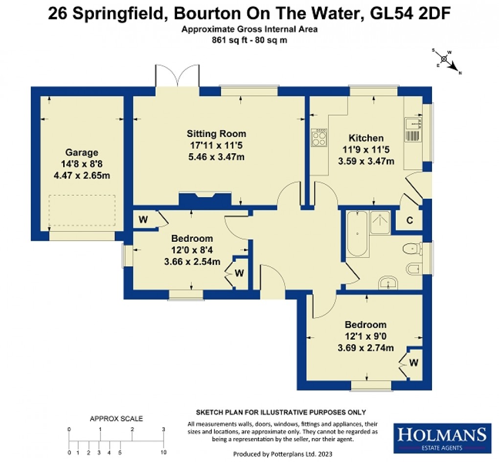 Floorplan for Bourton on the Water, Cheltenham, Gloucestershire. GL54 2DF