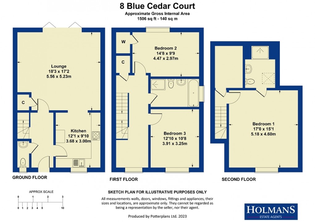 Floorplan for Blue Cedar Court, Stow Road, Moreton in Marsh. GL56 0FU