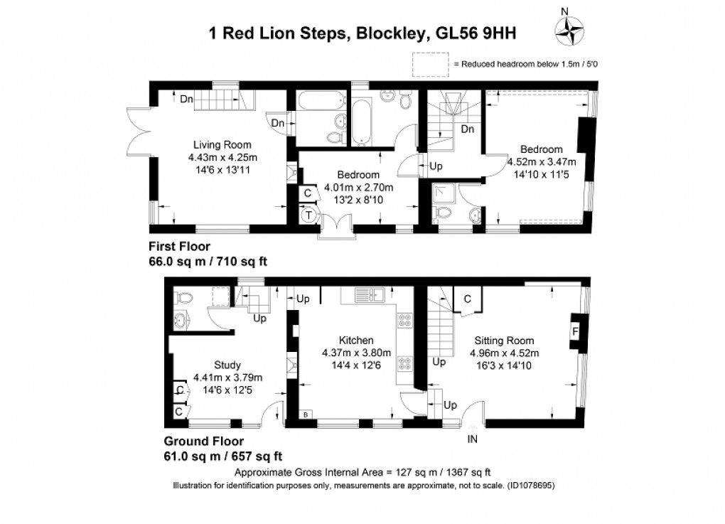 Floorplan for High Street, Blockley, Moreton-in-Marsh, Gloucestershire. GL56 9HH