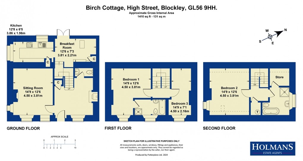 Floorplan for High Street, Blockley, Moreton-in-Marsh, Gloucestershire. GL56 9HH