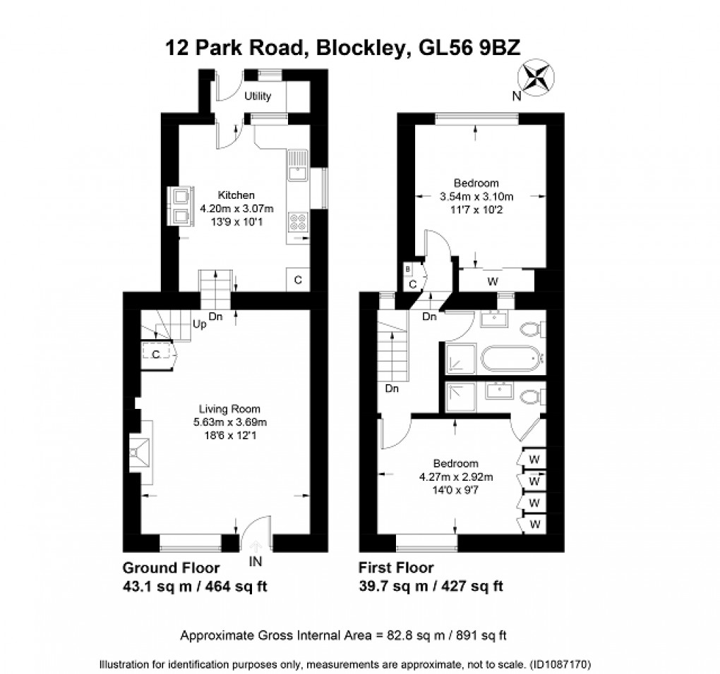 Floorplan for Park Road, Blockley, Moreton-in-Marsh, Gloucestershire. GL56 9BZ