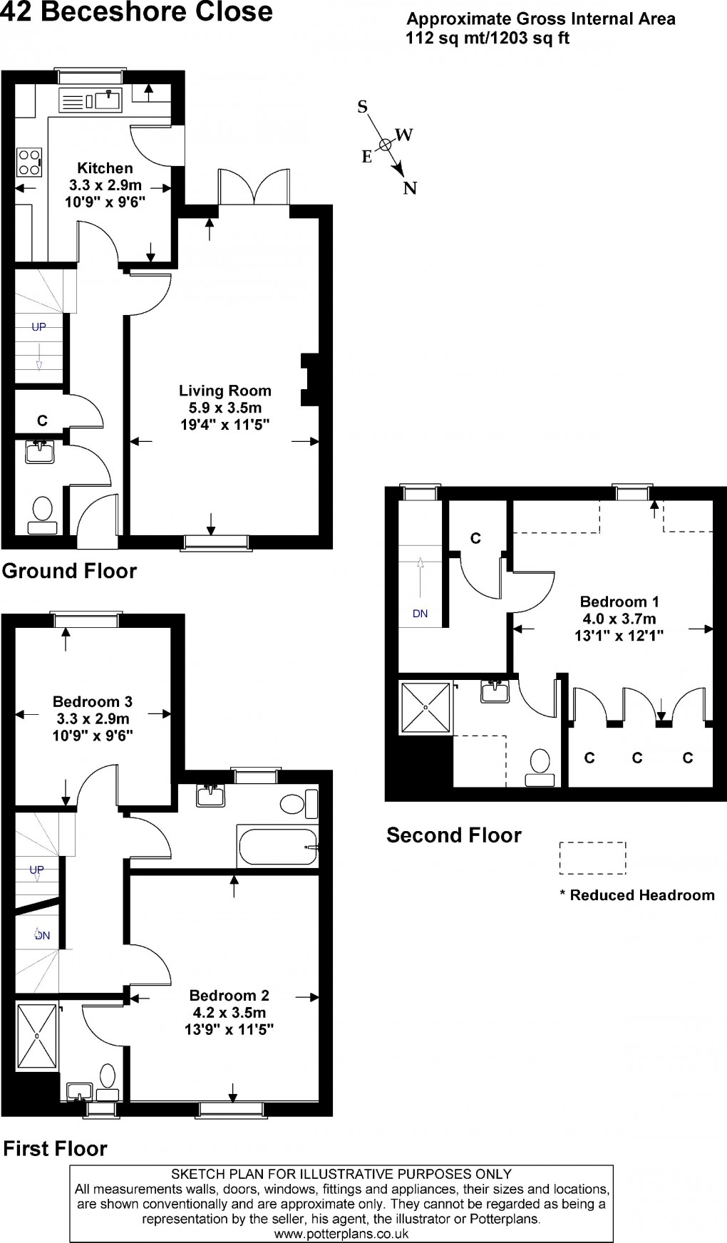 Floorplan for Beceshore Close, Moreton-in-Marsh, Gloucestershire. GL56 9NB