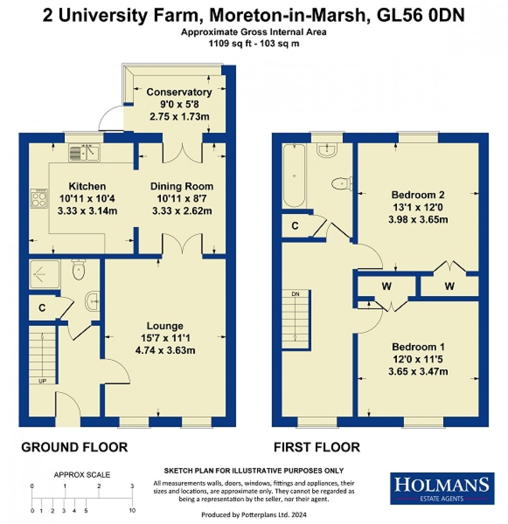 Floorplan for University Farm, Moreton-in-Marsh, Gloucestershire. GL56 0DN