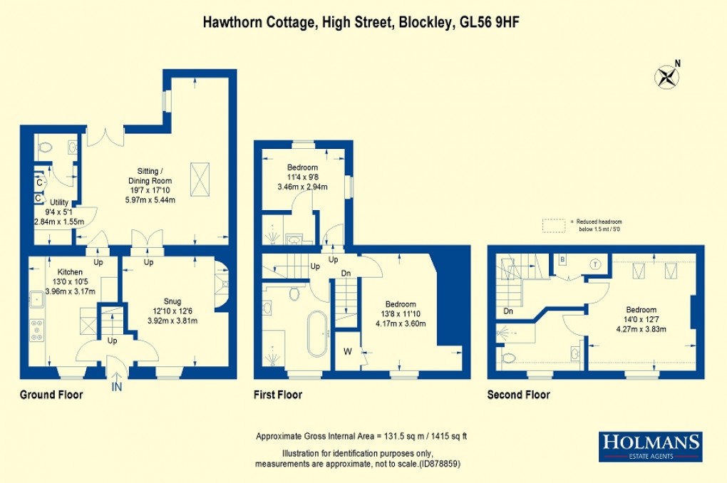 Floorplan for High Street, Blockley, Moreton-in-Marsh, Gloucestershire. GL56 9HF