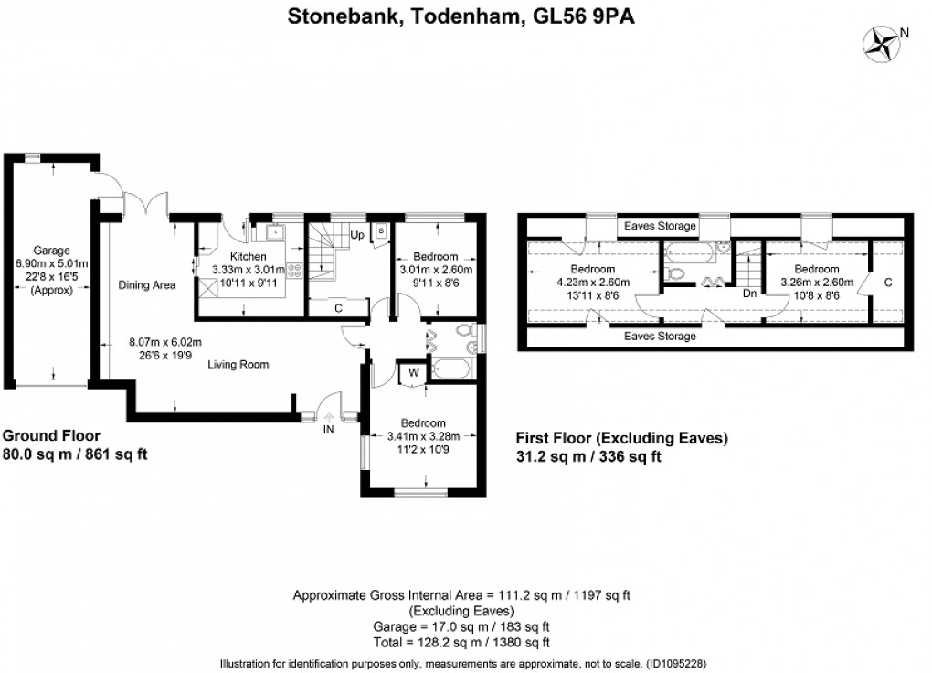 Floorplan for Todenham, Moreton-in-Marsh, Gloucestershire. GL56 9PA