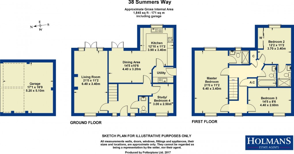 Floorplan for Summers Way, Moreton-in-Marsh, Gloucestershire. GL56 0GA