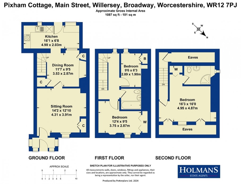 Floorplan for Main Street, Willersey, Broadway, Worcestershire. WR12 7PJ