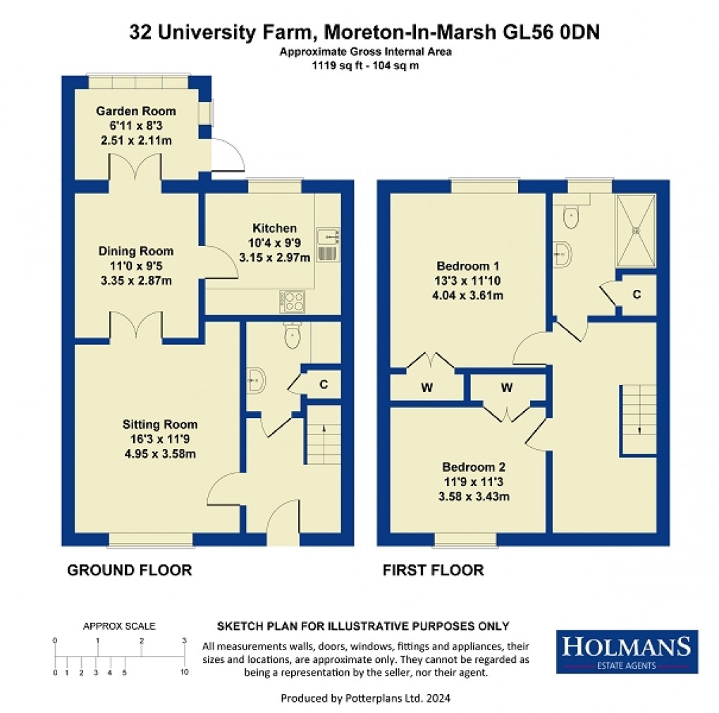 Floorplan for University Farm, Moreton-in-Marsh, Gloucestershire. GL56 0DN