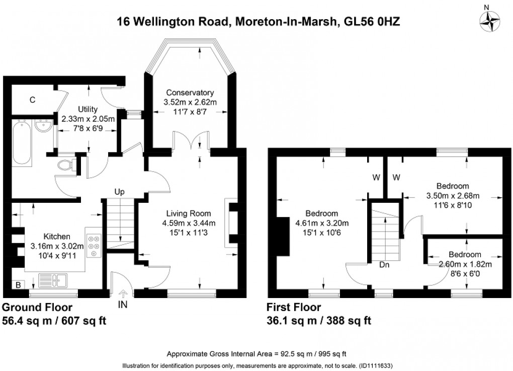 Floorplan for Wellington Road, Moreton-in-Marsh, Gloucestershire. GL56 0HZ