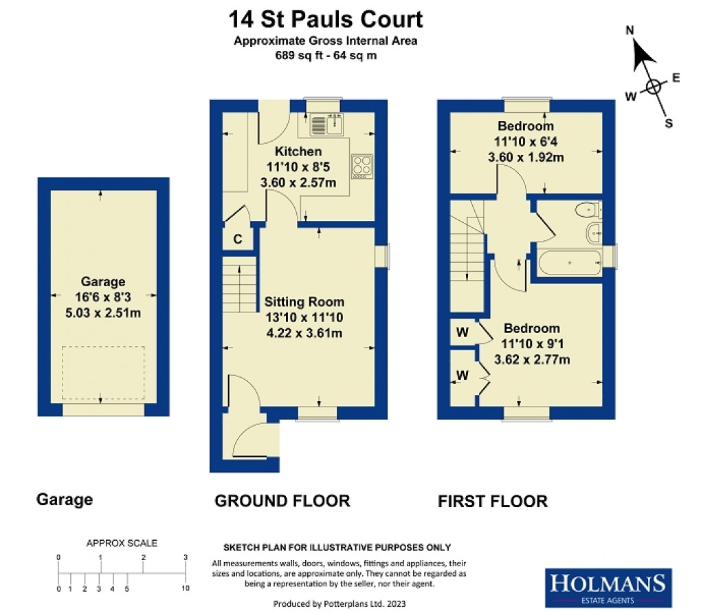 Floorplan for St. Pauls Court, Moreton-in-Marsh, Gloucestershire. GL56 0ET