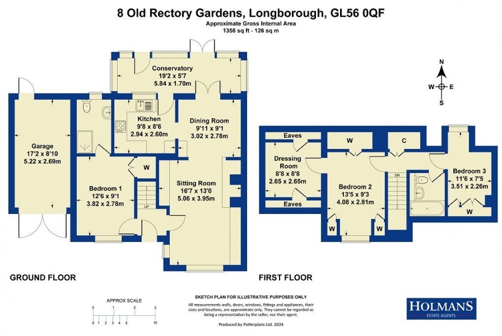 Floorplan for Old Rectory Gardens, Longborough, Gloucestershire. GL56 0QF