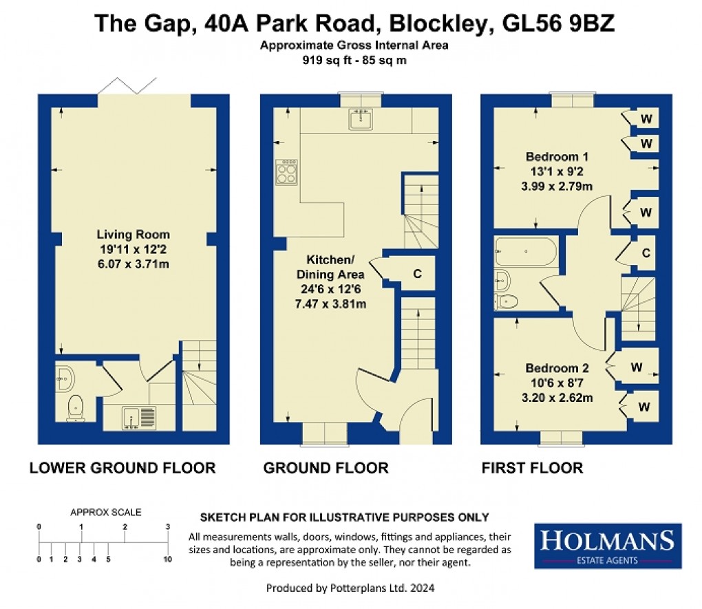 Floorplan for Park Road, Blockley, Moreton-in-Marsh, Gloucestershire. GL56 9BZ