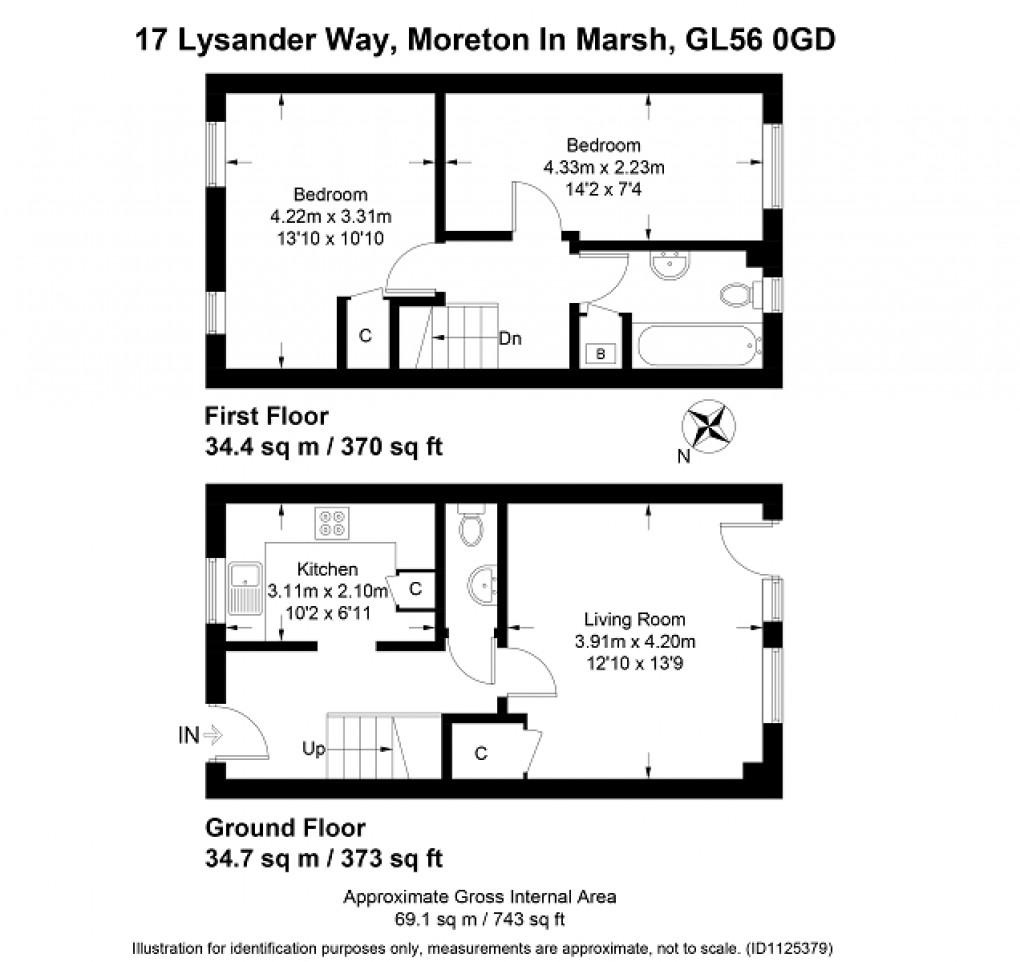 Floorplan for Lysander Way, Moreton-in-Marsh, Gloucestershire. GL56 0GD