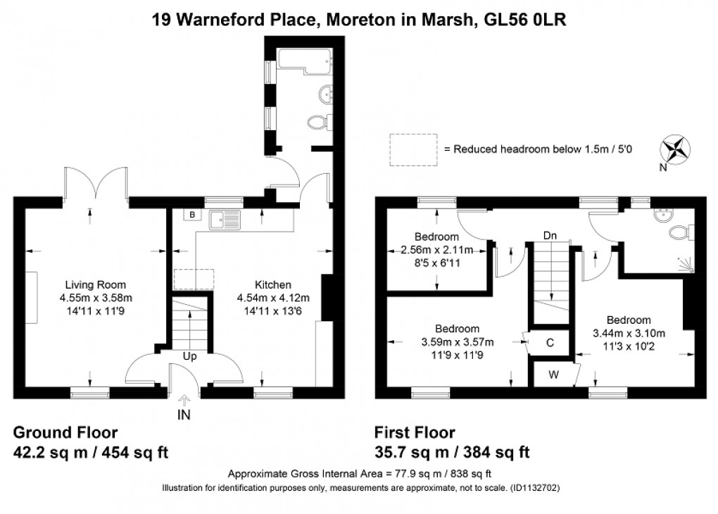 Floorplan for Warneford Place, Moreton-in-Marsh, Gloucestershire. GL56 0LR