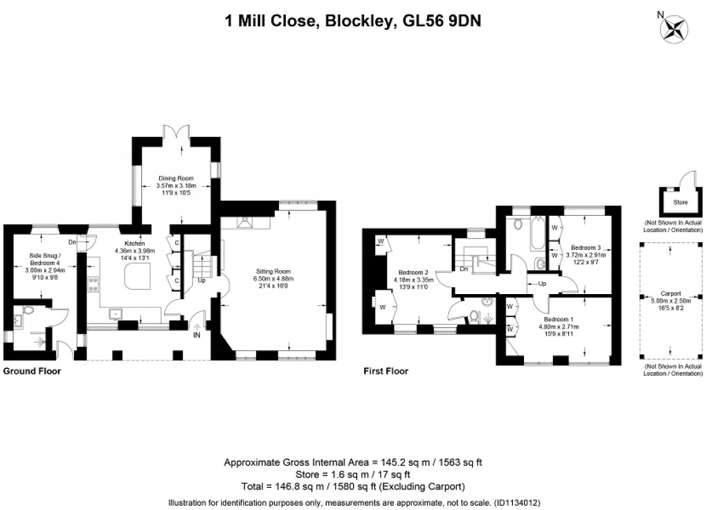 Floorplan for Blockley, Moreton-in-Marsh, Gloucestershire. GL56 9DN