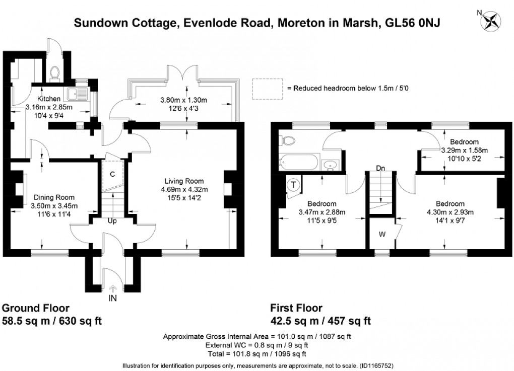 Floorplan for Evenlode Road, Moreton-in-Marsh, Gloucestershire. GL56 0NJ