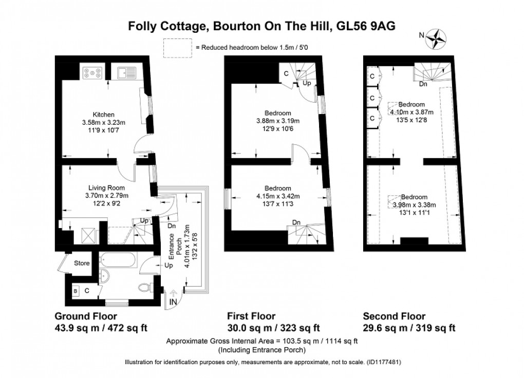 Floorplan for Bourton On The Hill, Moreton-in-Marsh, Gloucestershire. GL56 9AG