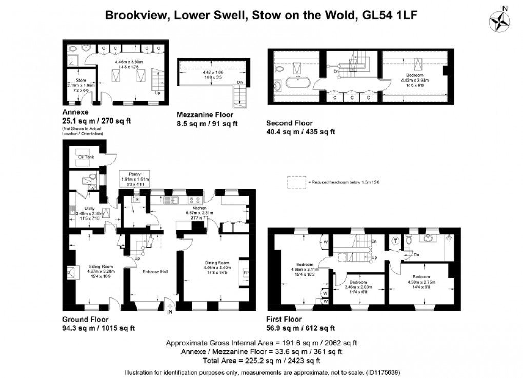 Floorplan for Lower Swell, Cheltenham, Gloucestershire. GL54 1LF