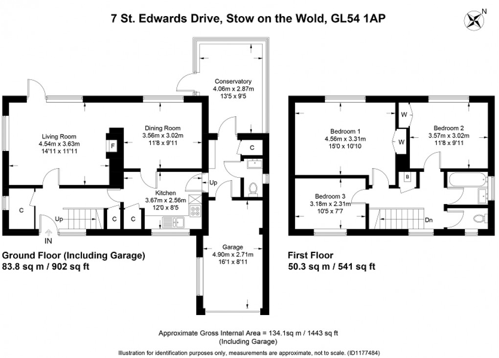 Floorplan for St. Edwards Drive, Stow On The Wold, Cheltenham, Gloucestershire. GL54 1AP